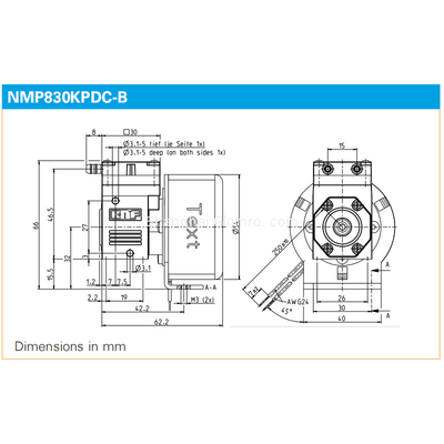 Micro Vacuum Diaphragm Sampling Pump For Flue Gas Analysis NMP830KPDC / NMP830KVDC / NMP830KTDC