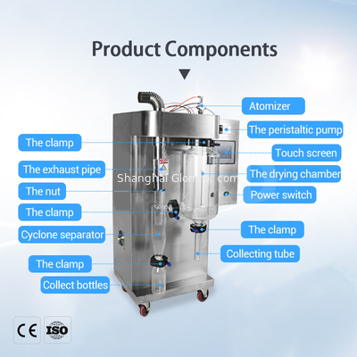 LCD Touch Screen Stainless Steel Spray Dryer Machine For Experimental 2000mL / H