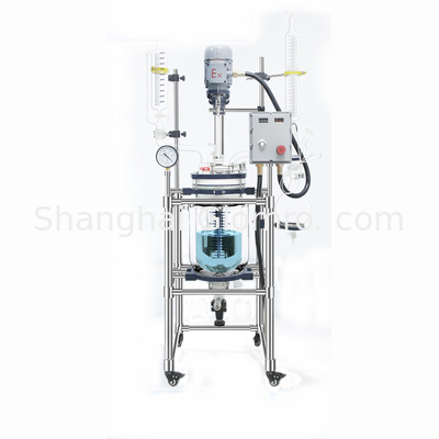 120W Explosion Proof Glass Reactor Double Layer Distillation Stirring Instrument 10L