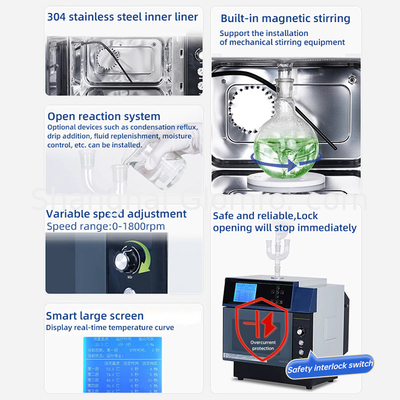Laboratory Mini Pyrolysis Microwave Chemical Reactor Chemical Extraction Heating Microwave Synthesis Reactor University Research