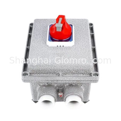 Square 2p Ex-Proof Circuit Breaker with Leakage Protection G1 Thread Die Cast Aluminum IP65 Ex Db Eb Iib T6 GB 10A-63A Residual Current Cutout Device
