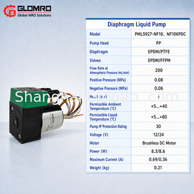 Small Self Priming Diaphragm Pump PML5927-NF10 NF10KPDC, BAXIT Micro Liquid Sampling Pump for Industrial Water Analysis