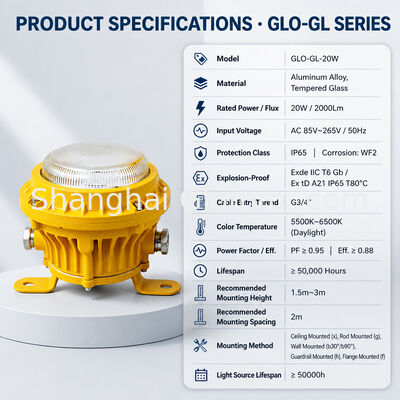 LED Maintenance-free Explosion-proof Lamp 20W for Warehouse and Gas Station Energy-saving Floodlight 220V