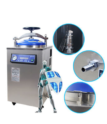 Automatic Autoclave Vertical Pressure Steam Sterilizer 50L Leakage Protection