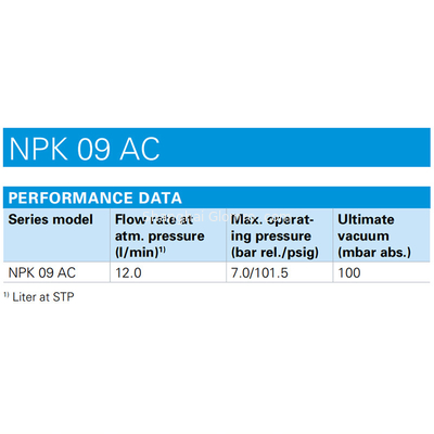 KNF Swing Piston Vacuum Pump and Compressors NPK 09 AC NPK 09 DC