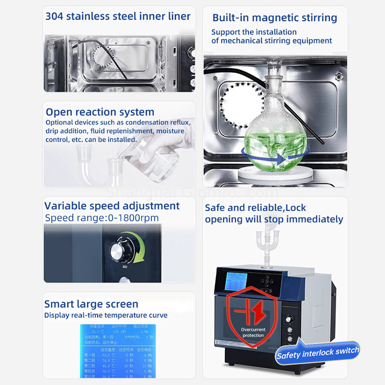 Laboratory Mini Pyrolysis Microwave Chemical Reactor Chemical Extraction Heating Microwave Synthesis Reactor University Research