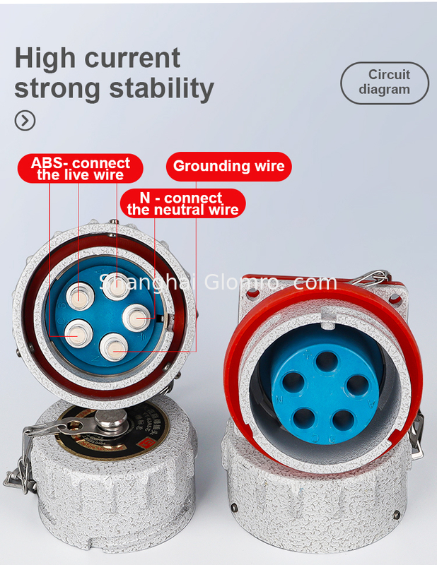 16A/32A/60A/100A/150A/300A YT/XZ/YZ-4 IP66 4pin 220v/380V Explosion Proof Plug and Socket