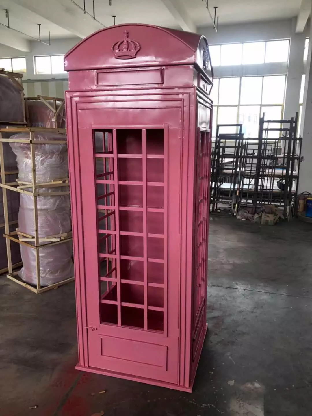 Public antique green phone booths for sale